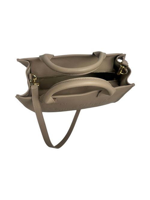 borsa donna vanity large in pelle martellata tortora MC2 Saint Barth | VANITY BAG LARGE-GRAIN LEATHER SB12
